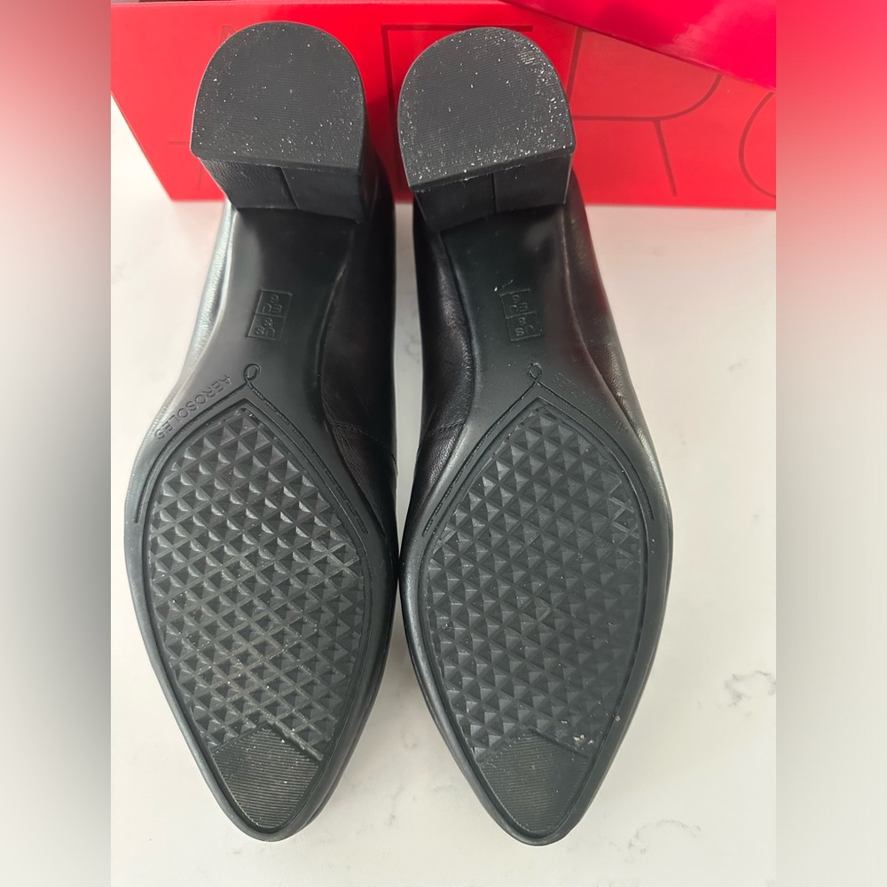 Womens Aerosoles Silver Star Black Leather Pump Size 8 - Picture 4 of 6